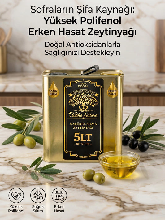 Saliha Natura™ Erken Hasat Soğuk Sıkım Zeytinyağı 5 Litre