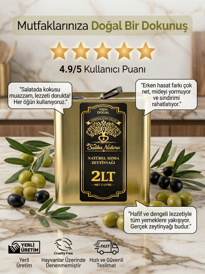 Saliha Natura™ Erken Hasat Soğuk Sıkım Zeytinyağı 2 Litre