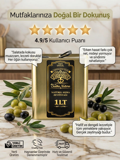 Saliha Natura™ Erken Hasat Soğuk Sıkım Zeytinyağı 1 Litre