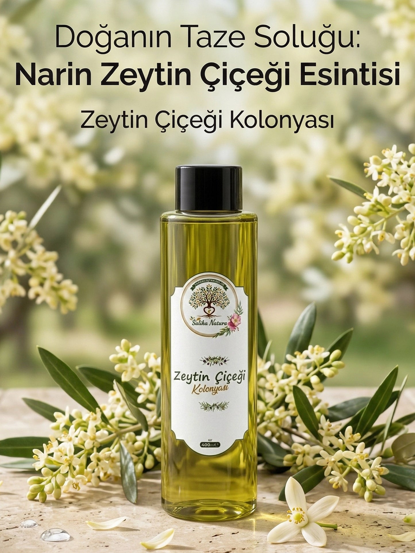 Saliha Natura™ Zeytin Çiçeği Kolonyası - 400 mL (Tazeleyici Esinti)