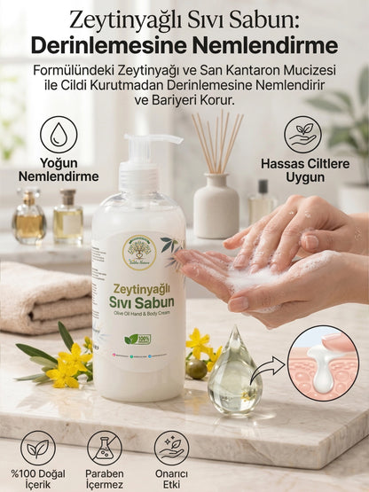Saliha Natura™ Zeytinyağlı Sıvı Sabun - 400 mL (Doğal Nemlendirici Etkili)