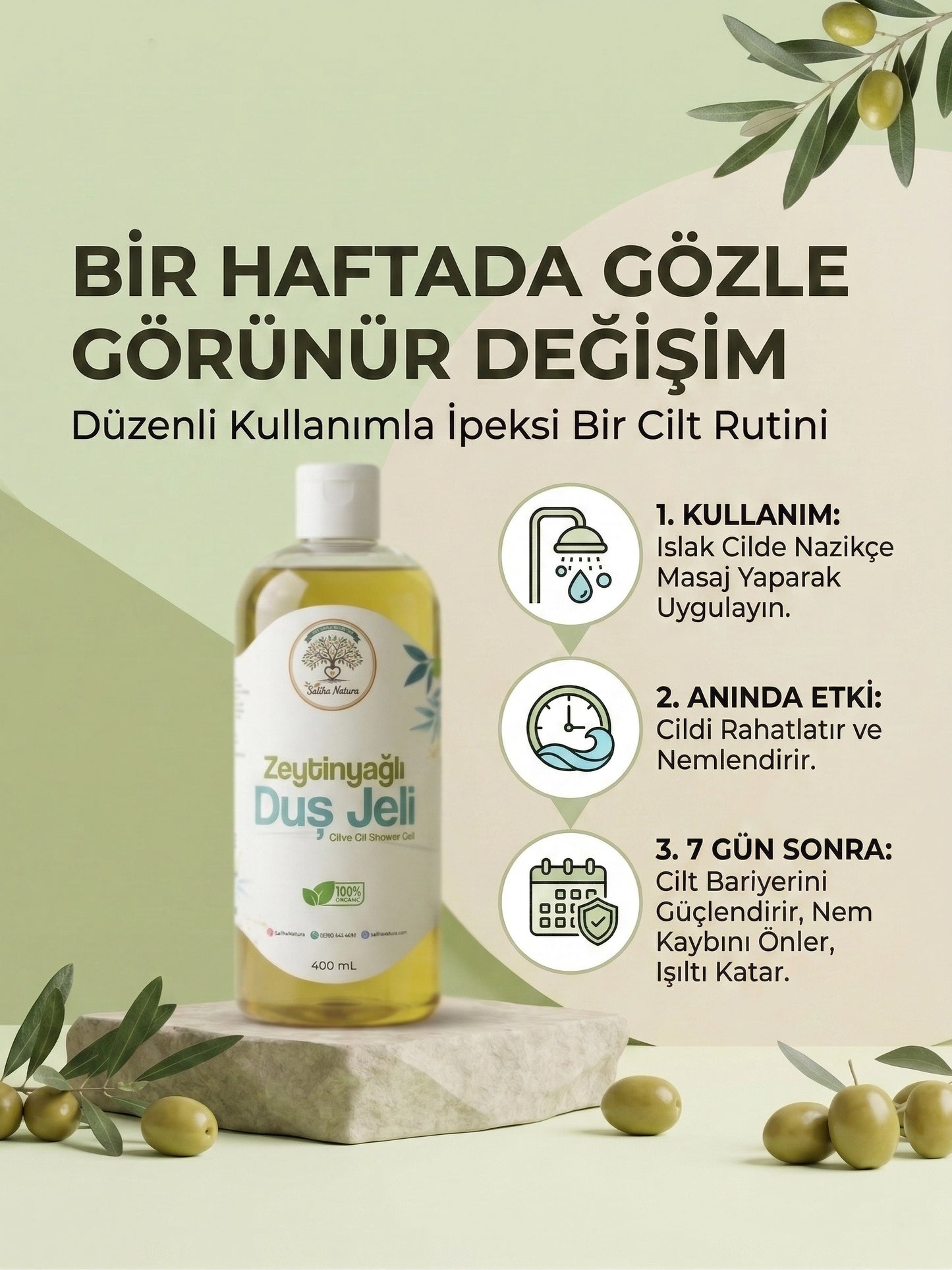 Saliha Natura™ Zeytinyağlı Duş Jeli 400 mL
