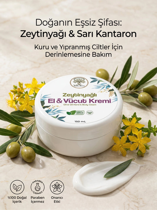 Saliha Natura™ Zeytinyağlı & Sarı Kantaron Özlü El ve Vücut Kremi 150 mL