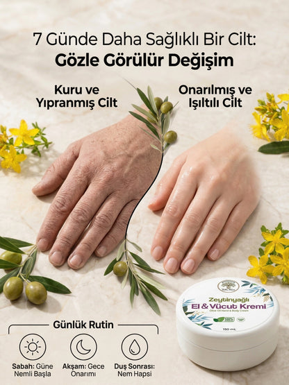 Saliha Natura™ Zeytinyağlı & Sarı Kantaron Özlü El ve Vücut Kremi 150 mL